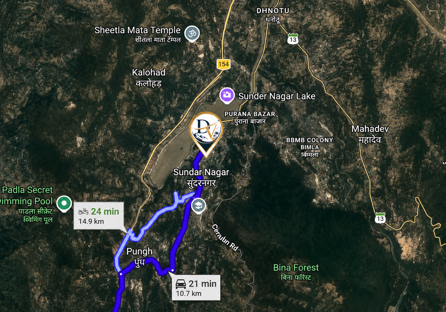 Map showing The Dream Vyana office location in Bilaspur